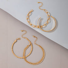 Load image into Gallery viewer, Exaggerated And Minimalist Gold Thick Chain Bracelet Set Of Four Pieces
