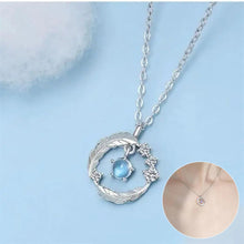 Load image into Gallery viewer, 925 Silver Plated  Feather Shape Pendant Necklace Moonstone Round Bead Jewelry Choker Gift
