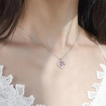 Load image into Gallery viewer, 925 Silver Plated  Feather Shape Pendant Necklace Moonstone Round Bead Jewelry Choker Gift
