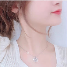 Load image into Gallery viewer, 925 Silver Plated  Feather Shape Pendant Necklace Moonstone Round Bead Jewelry Choker Gift
