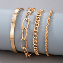 Load image into Gallery viewer, Exaggerated And Minimalist Gold Thick Chain Bracelet Set Of Four Pieces
