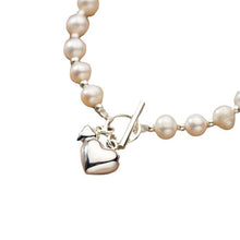 Load image into Gallery viewer, Silver Love Pearl Light Bead Bracelet Heart-shaped
