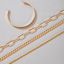 Load image into Gallery viewer, Exaggerated And Minimalist Gold Thick Chain Bracelet Set Of Four Pieces
